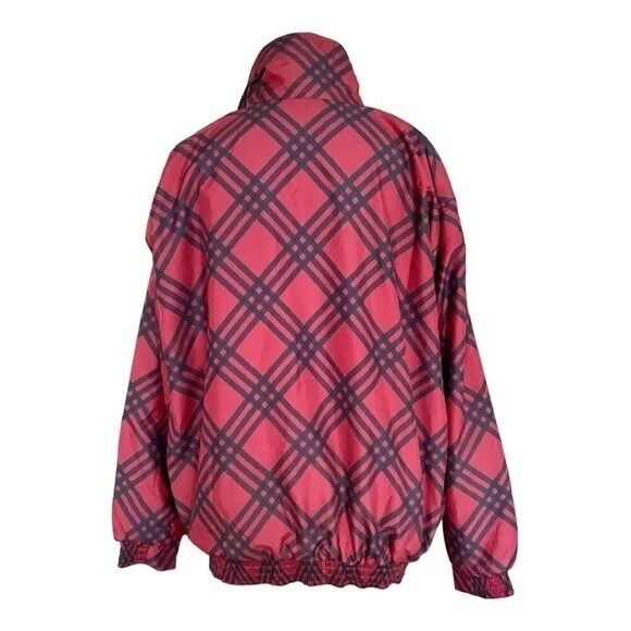 Sunderland Scotland Cygnet Plaid Pullover Windbreaker Jacket Red Blue Womens L